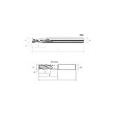 HPMT AL SE LONG TORUS ENDMILLS, EDGE PROTECTION, FLUTE POLISHED, 2 FLUTES G56/57