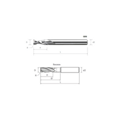 HPMT AL SE LONG TORUS ENDMILLS, EDGE PROTECTION, FLUTE POLISHED, 2 FLUTES G56/57