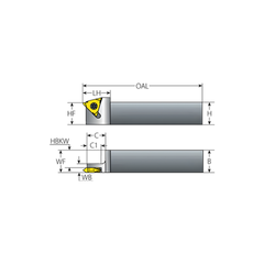 VARGUS External Thread Turning Toolholders Slim Throat