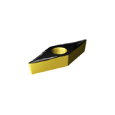 Cylindrical milling cutter with yellow body and black top on a white background