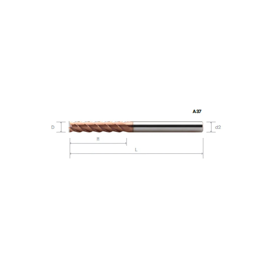 HPMT SE 60 EXTRA-LONG ENDMILLS, 4 FLUTES A37