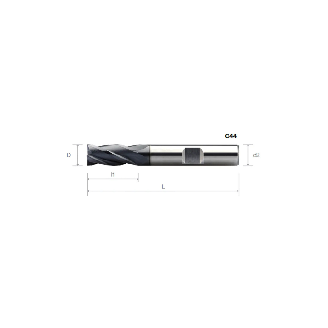 HPMT NITICO 30 ENDMILLS WITH WELDON, 4 FLUTES C44