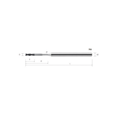 HPMT SE GR MINIATUR ENDMILLS DENGAN LEHER PANJANG, 2 FLUTE 752