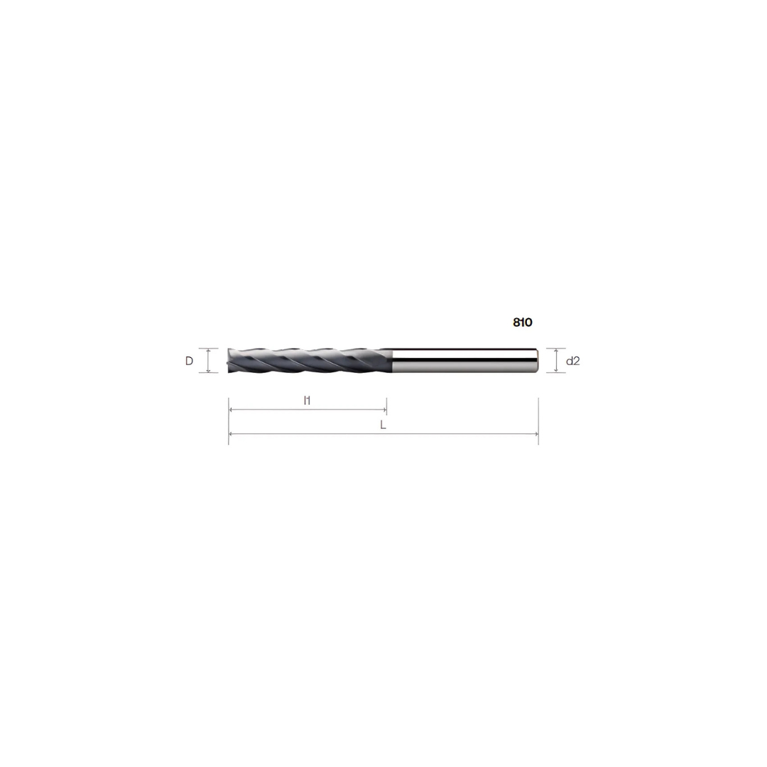 HPMT SE 30 ENDMILL EKSTRA PANJANG, 4 FLUTE 810