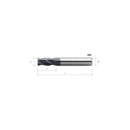 HPMT SE 45 ENDMILLS, 4 FLUTES 862/863