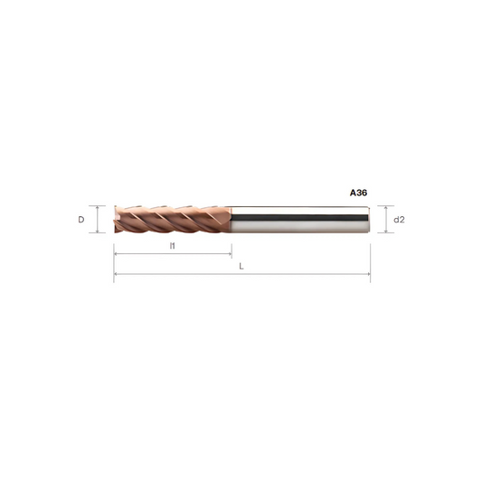 HPMT SE 60 LONG ENDMILLS, 4 FLUTES A36