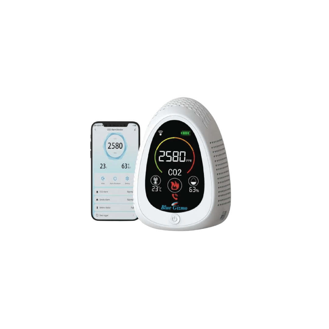 BLUE GIZMO IAQ Meter with CO2 & Smoke Detector BG88-IAQ