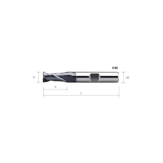 HPMT NITICO 30 ENDMILLS WITH WELDON, 2 FLUTES C42