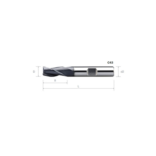 HPMT NITICO 30 ENDMILLS WITH WELDON, 3 FLUTES C43