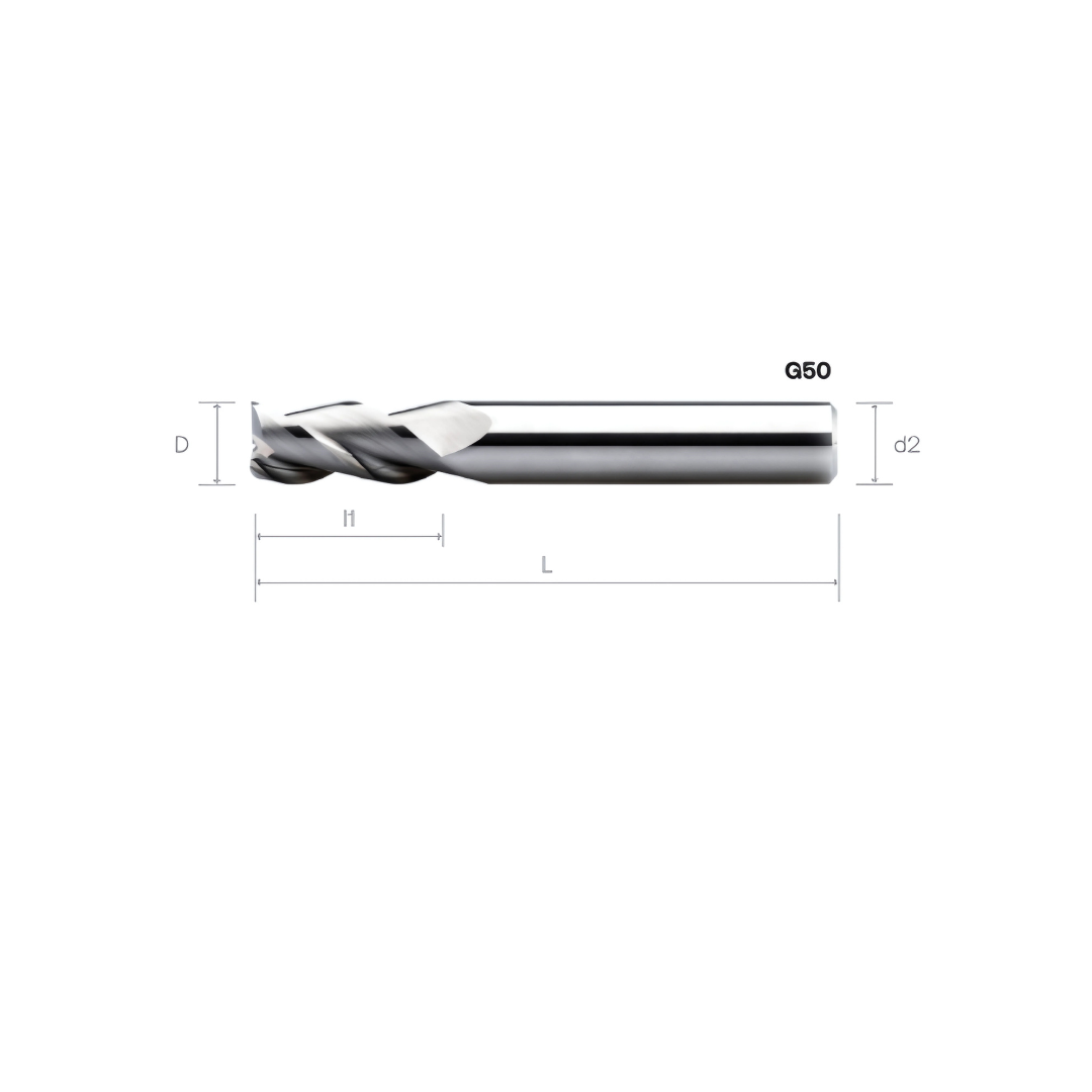 HPMT AL SE ENDMILLS, 3 FLUTES G50