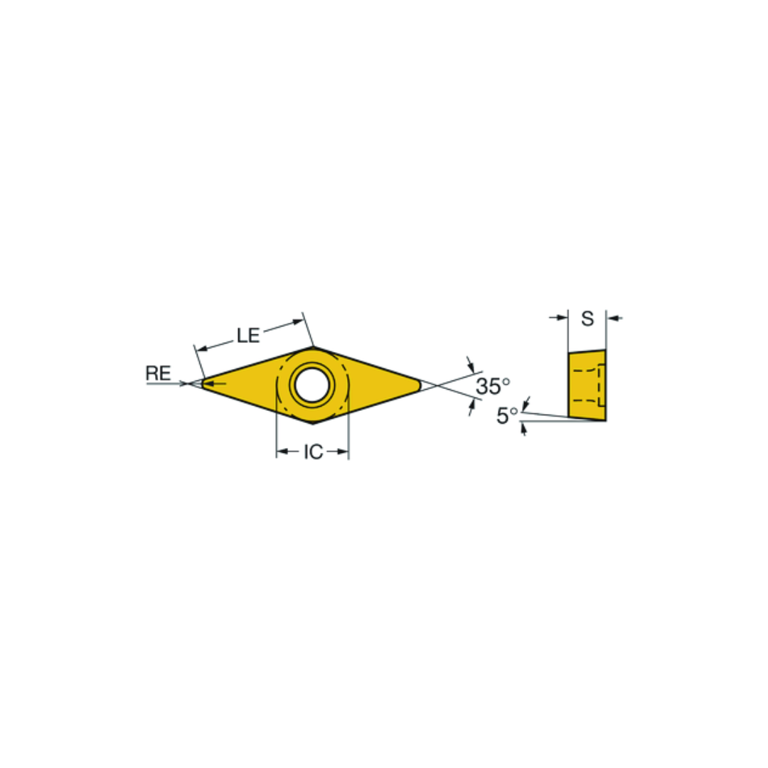 SANDVIK INSERT FOR TURNING VBMT 16 04 08-PF 4425
