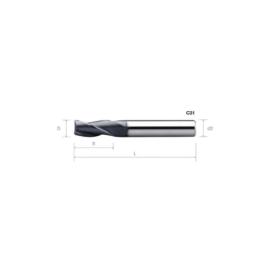 HPMT NITICO 30 ENDMILLS, 3 FLUTES C31